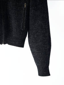 2025 hiver nouveauté 100% laine tricoté Cardigan demi <span class=keywords><strong>col</strong></span> <span class=keywords><strong>roulé</strong></span> fermeture éclair décontracté manteau femmes vêtements fabricants - Product Image 5