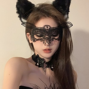 Máscara Negra <span class=keywords><strong>de</strong></span> Flor para Disfraces, Accesorios para Fiestas Nocturnas, Reuniones Anuales, Máscara <span class=keywords><strong>de</strong></span> Media Cara, Antifaz, <span class=keywords><strong>Maquillaje</strong></span>, Máscara Nocturna - Product Image 4