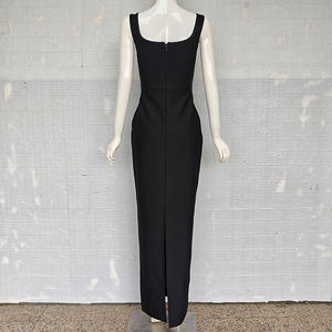 Luxuriöses Abendkleid mit Perlenstickerei, sexy, quadratischer Ausschnitt, ärmellos, knöchellang, mit Kristallen, Tanzparty-Kleid, formelle Ballkleider - Product Image 4