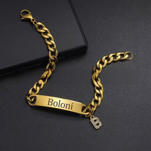 Braccialetti Personalizzati con Incisione Laser in Acciaio Inossidabile Placcato <span class=keywords><strong>Oro</strong></span> Impermeabile PVD Gioielli Carini per Bambini Braccialetto Vuoto - Product Image 4