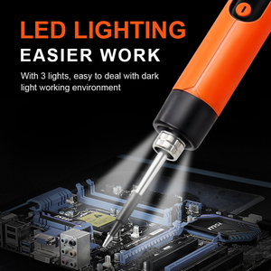 Kit de Mini Lápiz <span class=keywords><strong>Soldador</strong></span> Recargable por USB, Cautín Inalámbrico Portátil de 8W Alimentado por Batería - Product Image 4