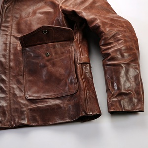 Giacca di pelle Casual da uomo con risvolto da uomo - Product Image 5