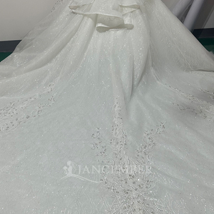 Vestido de Novia Wx88, Vestidos de Novia de Encaje con Pedrería, Falda de Novia con Cuello en V, Mangas Cortas Elegantes, Jancember - Product Image 5