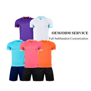 เสื้อฟุตบอลแขนสั้นสำหรับผู้เล่นฟุตบอลเสื้อระบบการฝึกเล่นฟุตบอลหลากสีพิมพ์ซับลิเมชันดีไซน์ดั้งเดิม - Product Image 2