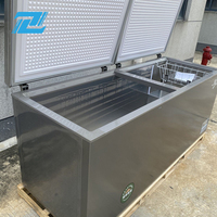 J 800L Congélateur électrique horizontal commercial à deux portes de grande capacité pour hôtels Utilisation en extérieur Refroidissement direct à économie d'énergie