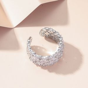 European American Niche Finger <b>Ring</b> Silver Zircon <b>Adjustable</b> Band <b>Ring</b> For Women - Product Image 3