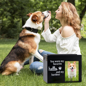 Caja de urna de cremación para mascotas de bambú conmemorativo al por mayor personalizable con pantalla de fotos y grabado de nombre para cenizas de perro o gato - Product Image 5