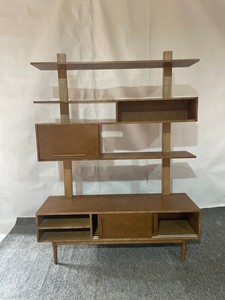 Mid for Modern Solid Wood Bookcase Multi-functional Space Saving Bedroom Storage Furniture with <strong>Shelving</strong> Display for Home - Product Image 1
