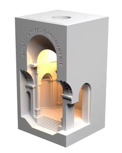 Mesa Esquinera Contemporánea Estilo Floreciano con Lámpara Creativa Integrada en Yeso para Sala de Estar - Product Image 1