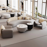 Ensemble de canapés créatifs en forme de S, canapé rembourré en cuir technologique avec fauteuils pour salon et salle d'attente commerciale