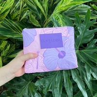 Trousse de Maquillage à Fermeture Éclair Tyvek en Papier Dupont Imprimé Fleur d'Hibiscus Hawaïen, Pochette Cosmétique Tyvek Écologique pour Femme en Voyage