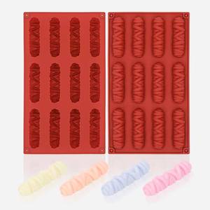 MUYULINS Factory 12-Cavity Twisted Design LFGB Platinum Grade Non-Stick BPA Free <b>Silicone</b> Cake Pastry Dessert Mold - Product Image 2
