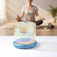 Instrument de guérison sonore de méditation, bol chantant en cristal de quartz personnalisé pour le chakra, bol de pleine conscience, appareil de thérapie sonore