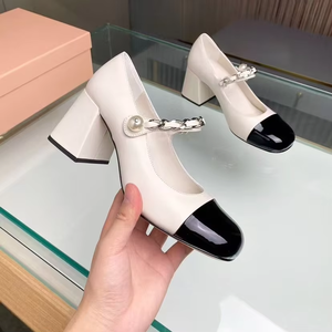 Zapatos de Tacón Miu Originales de Lujo 2026, Zapatos de Mujer de Piel Genuina de Alta Calidad con Hebilla Única, Personalizados OEM, Nueva Moda - Product Image 6