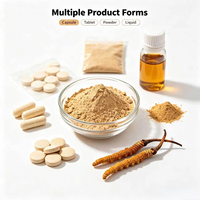 Extrait de Ophiocordyceps Sinensis en poudre, matière première naturelle à base de Cordyceps, qualité alimentaire, polyphénols en vrac, fourni par l'usine