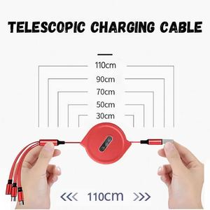 Three-In-One Liquid Data Customized Advertising Gift Logo Fast Charge 3A Telescopic Drag Three <b>Charging</b> <b>Cable</b> - Product Image 2