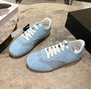 Retro suede patchwork women's <b>shoes</b>, light blue nylon blend Dezhou <b>shoes</b> with soft soles, retro sports <b>shoes</b>, daily casual <b>shoes</b> - Product Image 3