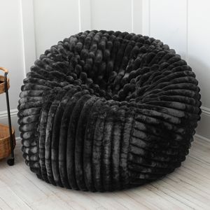 DB Jaxx Saxx 5 pieds style traditionnel pouf confortable Mondo fourrure avec housse amovible noir - Product Image 3