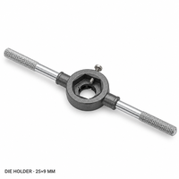 Kit de 26 pièces de tarauds et filières métriques M3-M12 en acier pour roulements, avec porte-filières, clé à taraud et coupe-filet manuel pour le métal