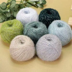 50g mélange de Polyester Mohair fil antistatique anti-bactéries teint fantaisie laine acrylique tricot à la main Crochet recyclé fil à tricoter - Product Image 4