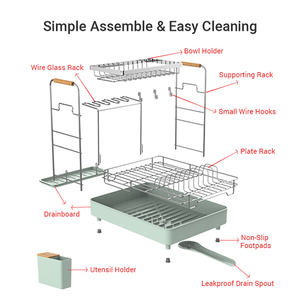2 - Tier món ăn <span class=keywords><strong>drainer</strong></span> Organizer drainboard Set khô giá cho món ăn và bát thép món ăn giá - Product Image 5