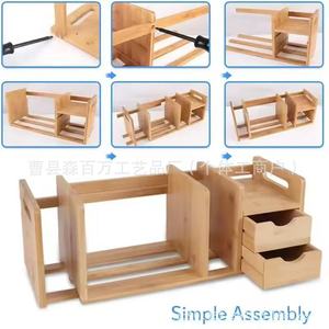 Organizador de escritorio, estante de almacenamiento de 3 niveles, tipo rectangular extraíble para uso en escritorio de oficina, dormitorio de estudiantes - Product Image 3