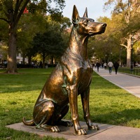 Уличная ручная Литая Бронзовая Скульптура Dobermann Pinscher металлические статуи собаки для продажи садовой бронзовой статуи Doberman для продажи