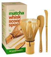 BambooWorx (kit de thé Matcha) service à thé japonais de luxe moderne fouet à Matcha écologique (Chasen) cuillère à thé (Chashaku) tasse à thé