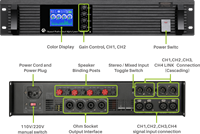 M-7046 Profesional 650W Amplifier Digital Empat Kanal 20Hz-20kHz Respon Frekuensi <0.05% THD Metal Slew Rate 40V/uS Damping