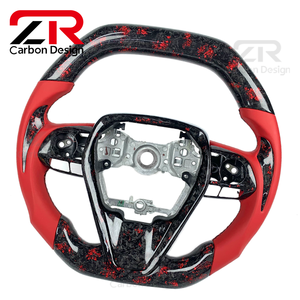 Volante Deportivo Personalizado para Interior de Auto, de Fibra de Carbono Forjada y Cuero, para Toyota Camry <span class=keywords><strong>TRD</strong></span> RAV4 EZ <span class=keywords><strong>Corolla</strong></span> 2018 2019 <span class=keywords><strong>2020</strong></span> 2021 - Product Image 2