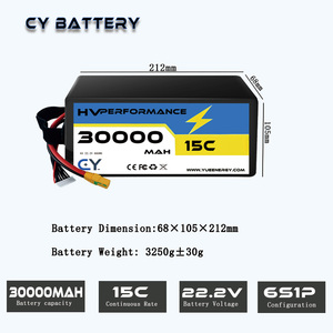 Cy nhà sản xuất bán buôn FPV bay không người lái 6S 22.2V/22.8V/23.1V Lithium Ion Battery Pack OEM/ODM 30000/8000/10000/16800/20000/22000mAh - Product Image 3