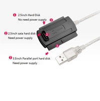 Cable adaptador de disco duro Hdd para Pc y portátil, convertidor Usb 2,0 IDE Sata 2,5 de 3,5 pulgadas