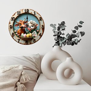 <b>Round</b> Wooden Wall Clock 25x25Cm Silent Modern Living Room Decor Clock - Product Image 4