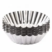Huishoudelijke Non-stick Bakken Tool Herbruikbare Aluminium Ei Taart Schimmel Cup Cakevorm Metalen Muffin Baking Cups Mini Taart pan