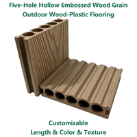 Plancher composite WPC creux à 5 cavités pour extérieur, texture gaufrée, 140x30mm, pour jardin, patio, cour, couleur personnalisée