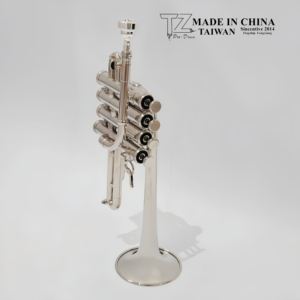 ผู้ผลิตขายส่งเครื่องดนตรีทองเหลือง ทรัมเป็ตพิคโคโล ปรับเสียง Bb สี่คีย์ รูปลักษณ์สีเงิน ทรัมเป็ตพิคโคโล - Product Image 6