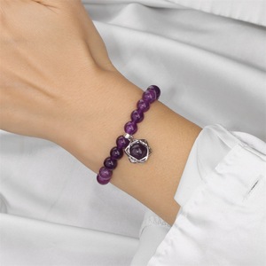 <span class=keywords><strong>Bracelet</strong></span> en <span class=keywords><strong>pierre</strong></span> naturelle Bestone, best-seller, 8 mm, avec pendentif en forme d'étoile, <span class=keywords><strong>bracelet</strong></span> en <span class=keywords><strong>pierre</strong></span> naturelle, cristal de guérison pour le yoga, pour femmes - Product Image 6