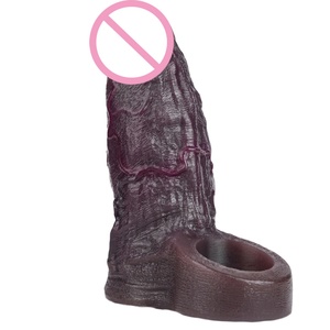 Funda de silicona flexible para agrandamiento del pene con diseño texturizado para mayor placer, venta al por mayor - Product Image 1
