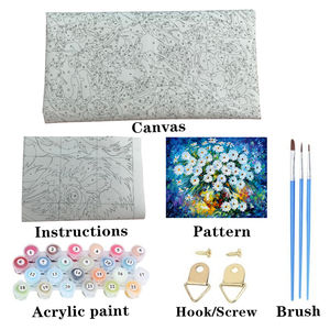 Pintura de pared de arte clásico margaritas y jarrón azul pintura al óleo DIY <span class=keywords><strong>por</strong></span> números <span class=keywords><strong>para</strong></span> pintura de decoración de sala de estar - Product Image 4