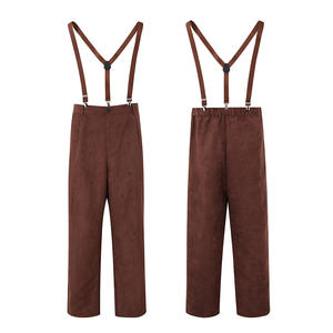 Traje Colonial Medieval Nuevo Adulto Tirantes Plaid Farmer's Overoles Halloween - Product Image 3