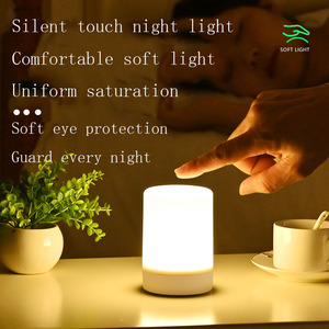 Lampade da comodino per camera da letto moderne regolabilità tattile a tre colori portatile ABS materiale Ultra lunga durata della batteria Soft Glow notte - Product Image 5