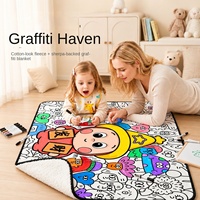 Cadeau personnalisé parent-enfant, couverture en laine à faire soi-même, graffiti, dessin animé, éducation précoce, entraînement cérébral, tapis à colorier interactif