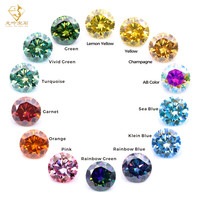 Moissanite en vrac en gros, pierre précieuse Moissanite VVS plaquée couleur fantaisie 1 carat, taille brillant rond, avec certificat, en stock