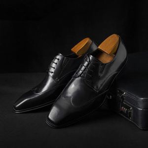 Zapatos Derby de Alta Gama para Hombre, Impermeables, Transpirables, Antideslizantes, con Punta Cuadrada, Parte Superior de Cuero Vacuno, Cierre con Cordones, Estilo Oxford - Product Image 2
