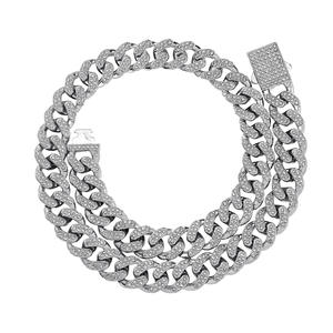 Un collier cubain Miami à rangée unique de 14 mm, populaire et classique, pour les <span class=keywords><strong>rappeurs</strong></span> transfrontaliers dans la mode européenne américaine - Product Image 6
