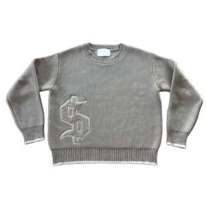 <span class=keywords><strong>Pull</strong></span> en tricot personnalisé pour homme, broderie, col rond, en coton, pour l'hiver - Product Image 1