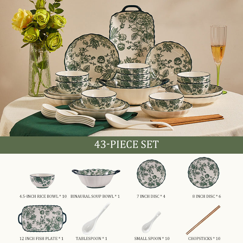 43 pcs set for 10 people