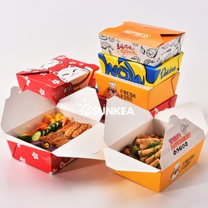 Boîte alimentaire portable en papier couché brillant biodégradable avec revêtement UV auto-érectile pour vente en gros, idéale pour les plats à emporter - Product Image 4