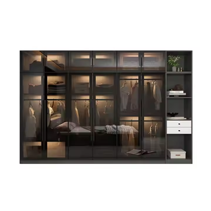 Cbmmart מותאם אישית להפוך ריהוט חדר שינה עיצוב חדש זכוכית זכוכית עץ נדנדה ארון ארון - Product Image 3