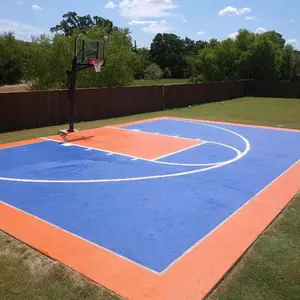 Basketbol sahası backyard 20x25 feet çeşitli renkler ayarlanabilir plastik yer karosu özelleştirilmiş çevre